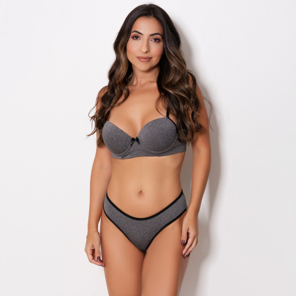 Conjunto Bsico Fio Duplo Mescla com Bojo e Arco