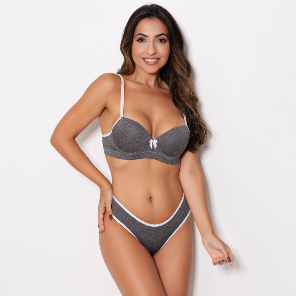 Conjunto Bsico Fio Duplo Mescla com Bojo e Arco