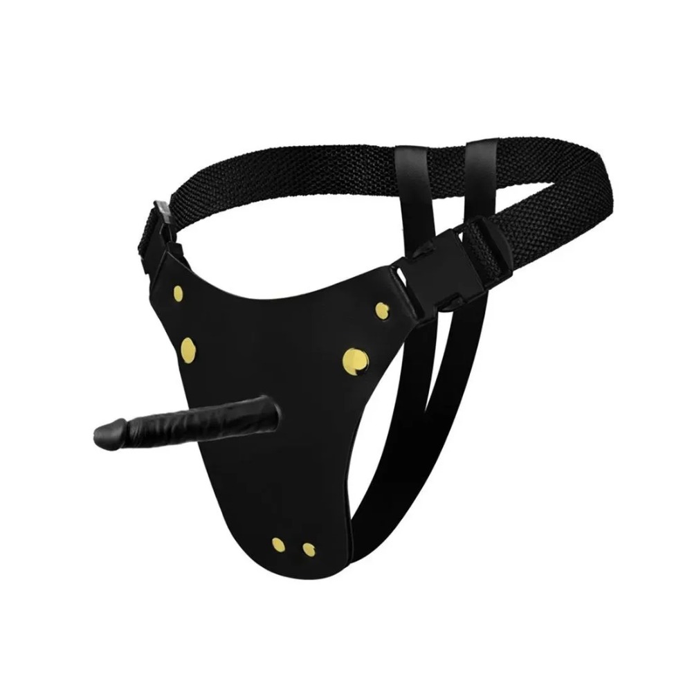 Cinta Peniana em Couro Sinttico Prtese Pnis Realstico 13x2,3cm Soulsex