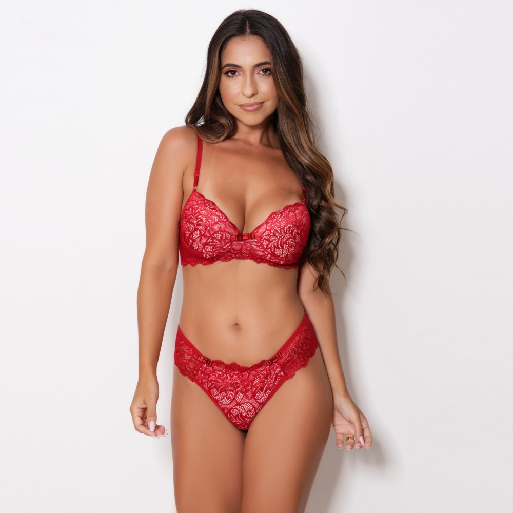 Conjunto com Bojo em Renda