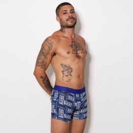 Cueca Boxer Microfibra Estampada - Elstico Liso