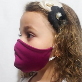 Kit com 2 Mscaras Infantil Camada Dupla Elstico Orelha