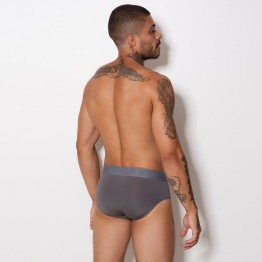 Cueca Slip Microfibra Lisa Elstico Bordado