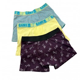 Kit 3 Cueca Boxer Infantil em Malha
