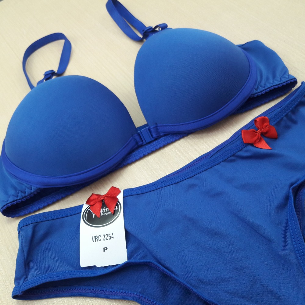 Conjunto em Microfibra com Fechamento Frontal 