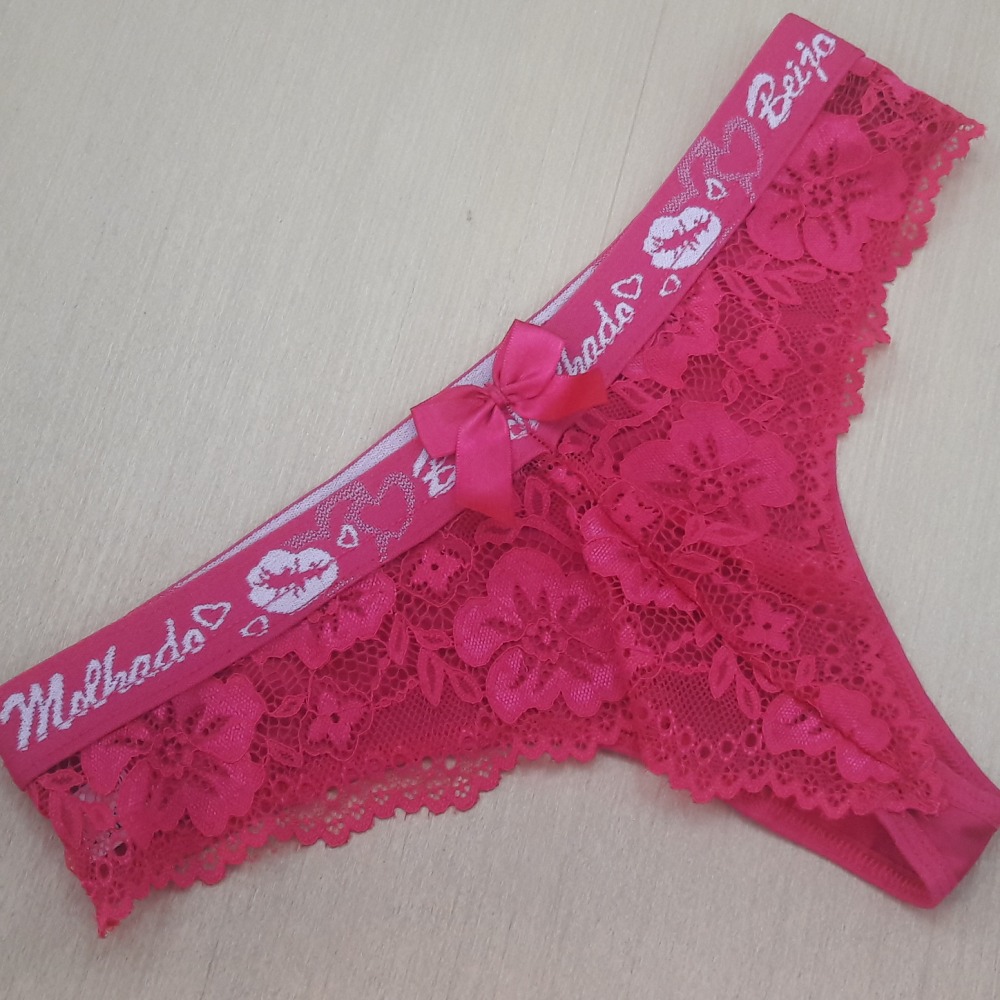 Calcinha Elstico Exposto e Renda 