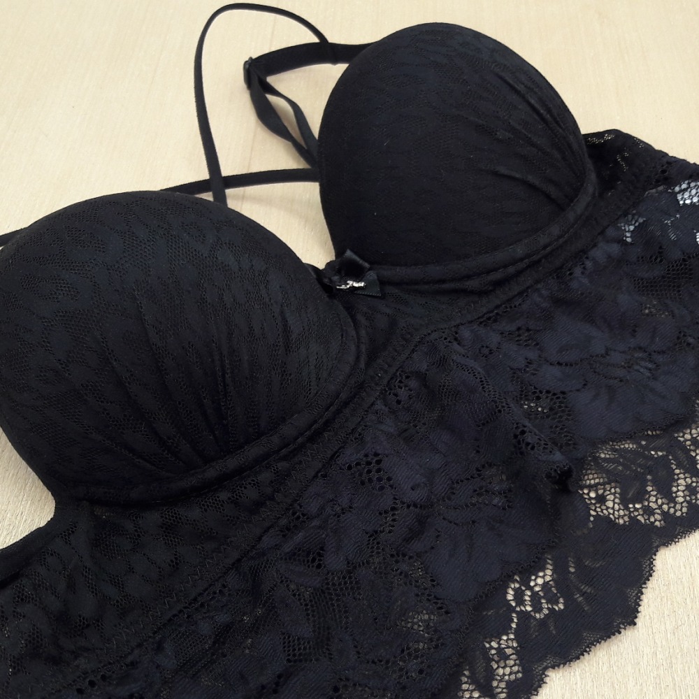 Conjunto Strappy em Microfibra e Renda