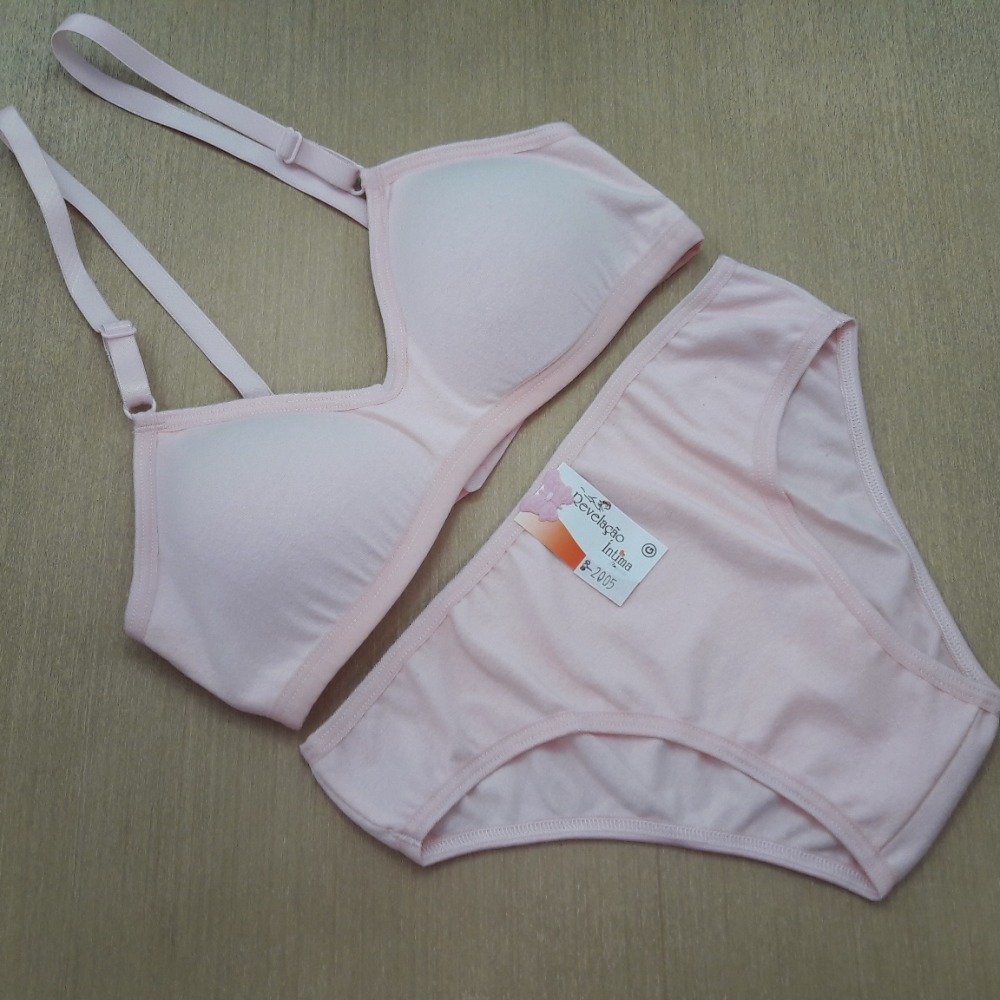 Conjunto Premium Menina Moa 100% Algodo com Bojo Removvel e Alas de Encaixe