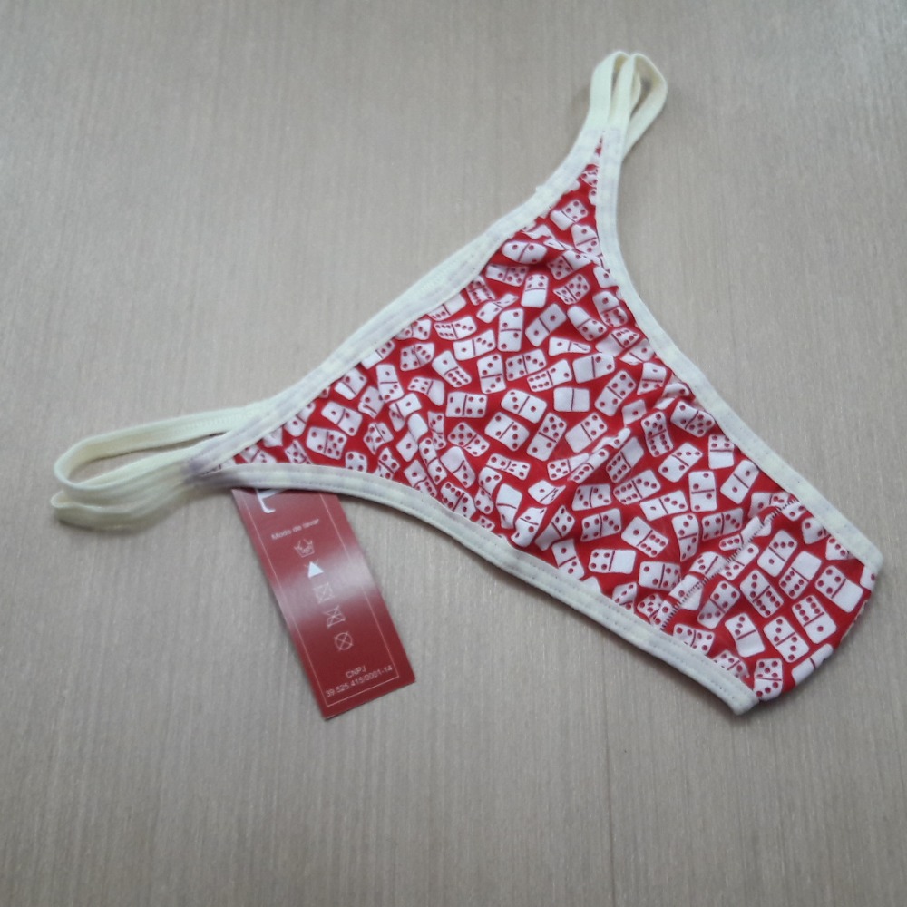 Tanga Estampada com Tirinhas Laterais 