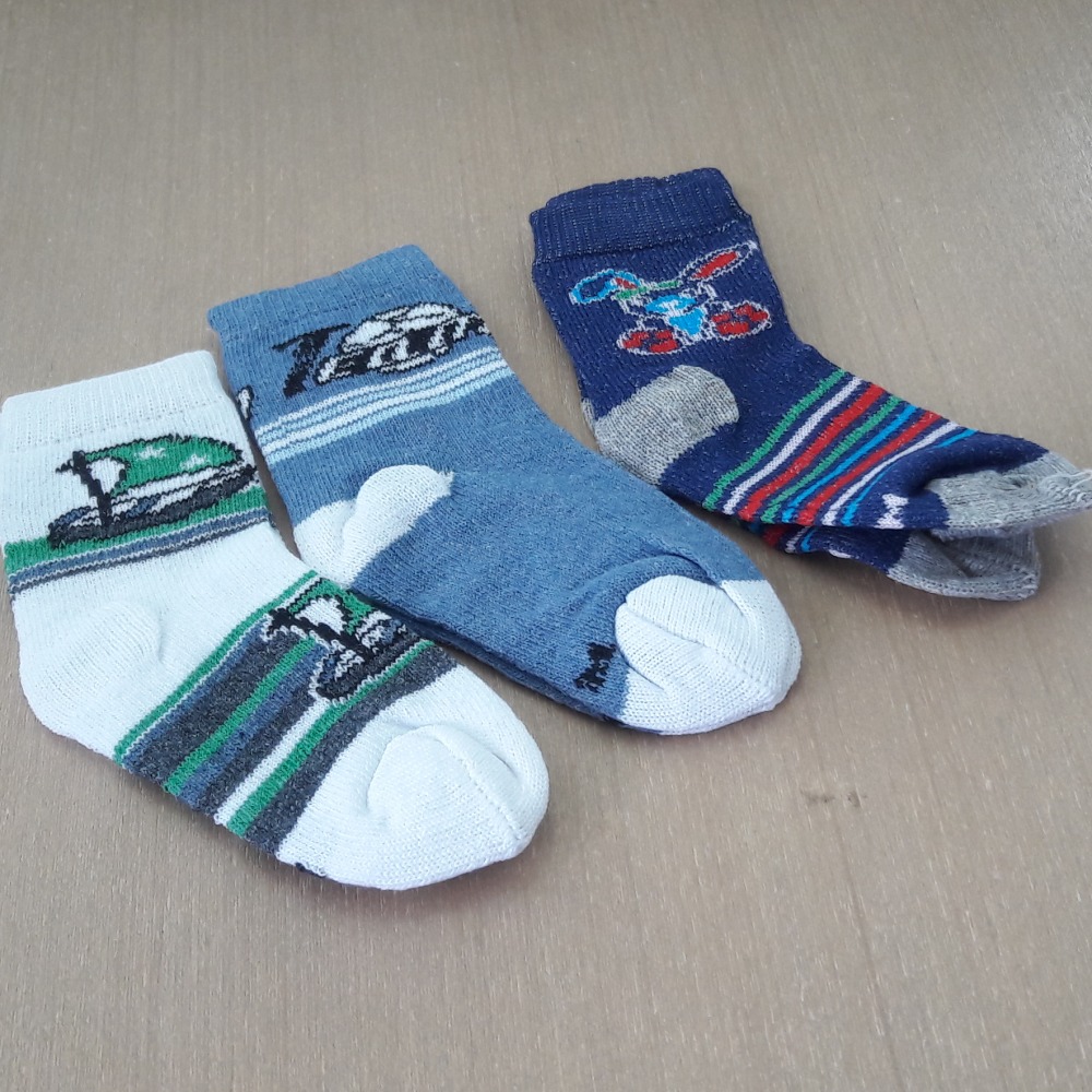 Kit com 3 Pares Meia Infantil Masculina