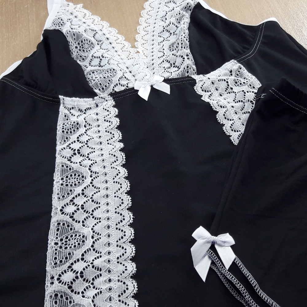 Short Doll Thalia em Microfibra com Detalhes em Renda e Lao