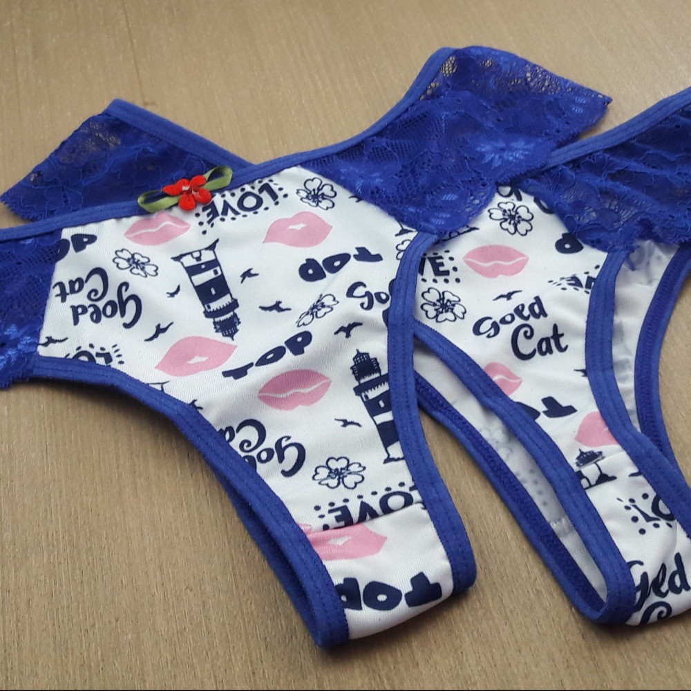 Tanga Berenice em Microfibra Estampada e Renda