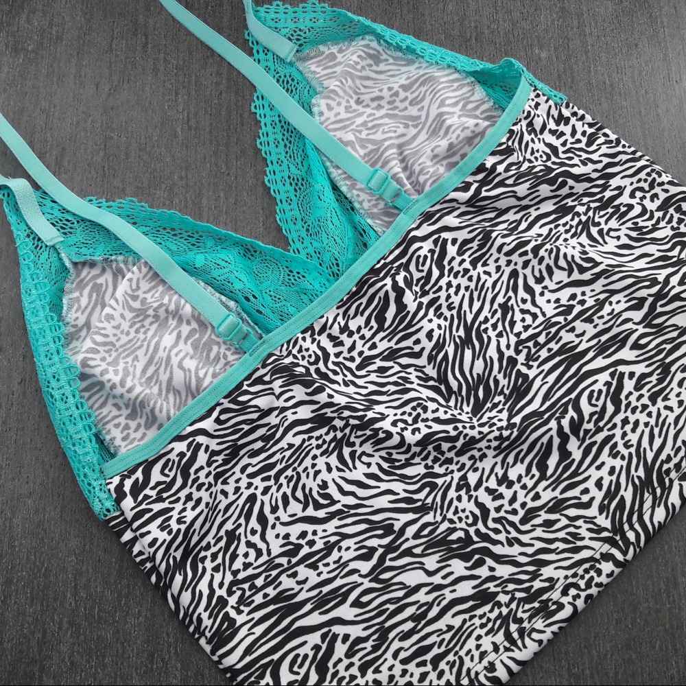 Baby Doll Zebra Detalhe Renda