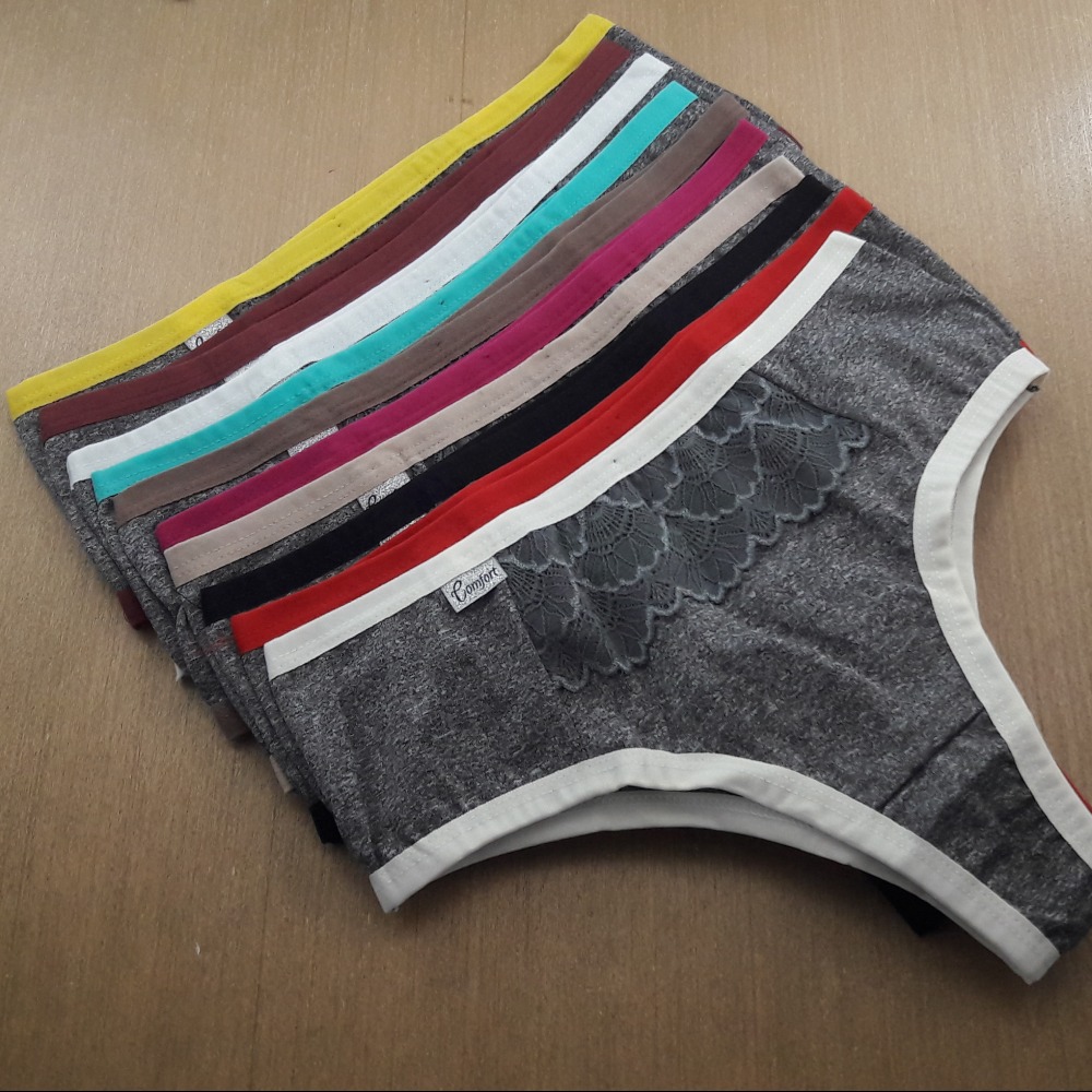 Calcinha Cavada Tecido Mescla Vis Colorido