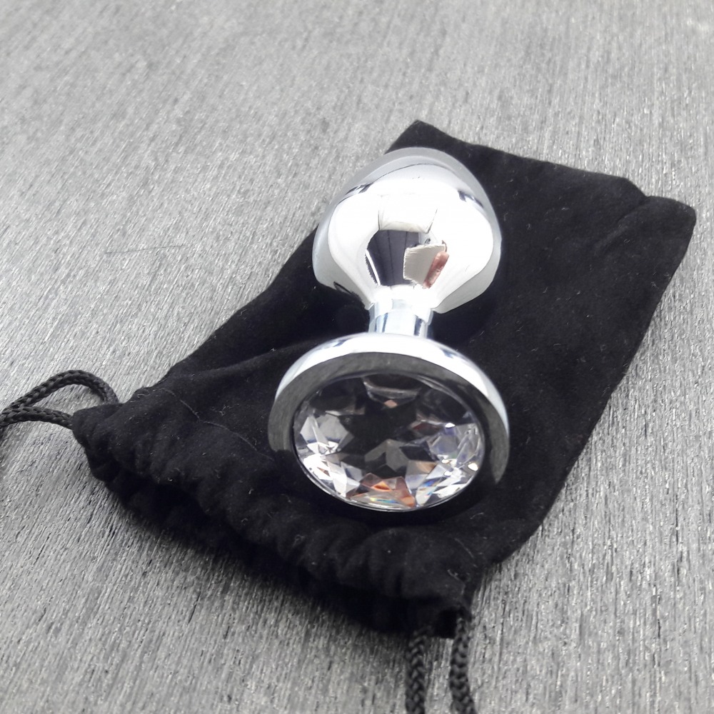 Plug Anal de Ao Inoxidvel Cnico com Cristal