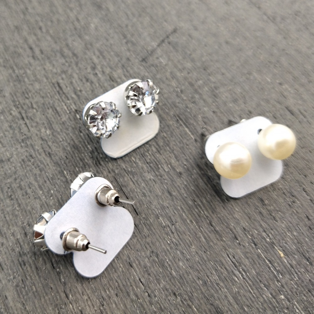 Kit com 3 Pares Brincos Pedras e Prola