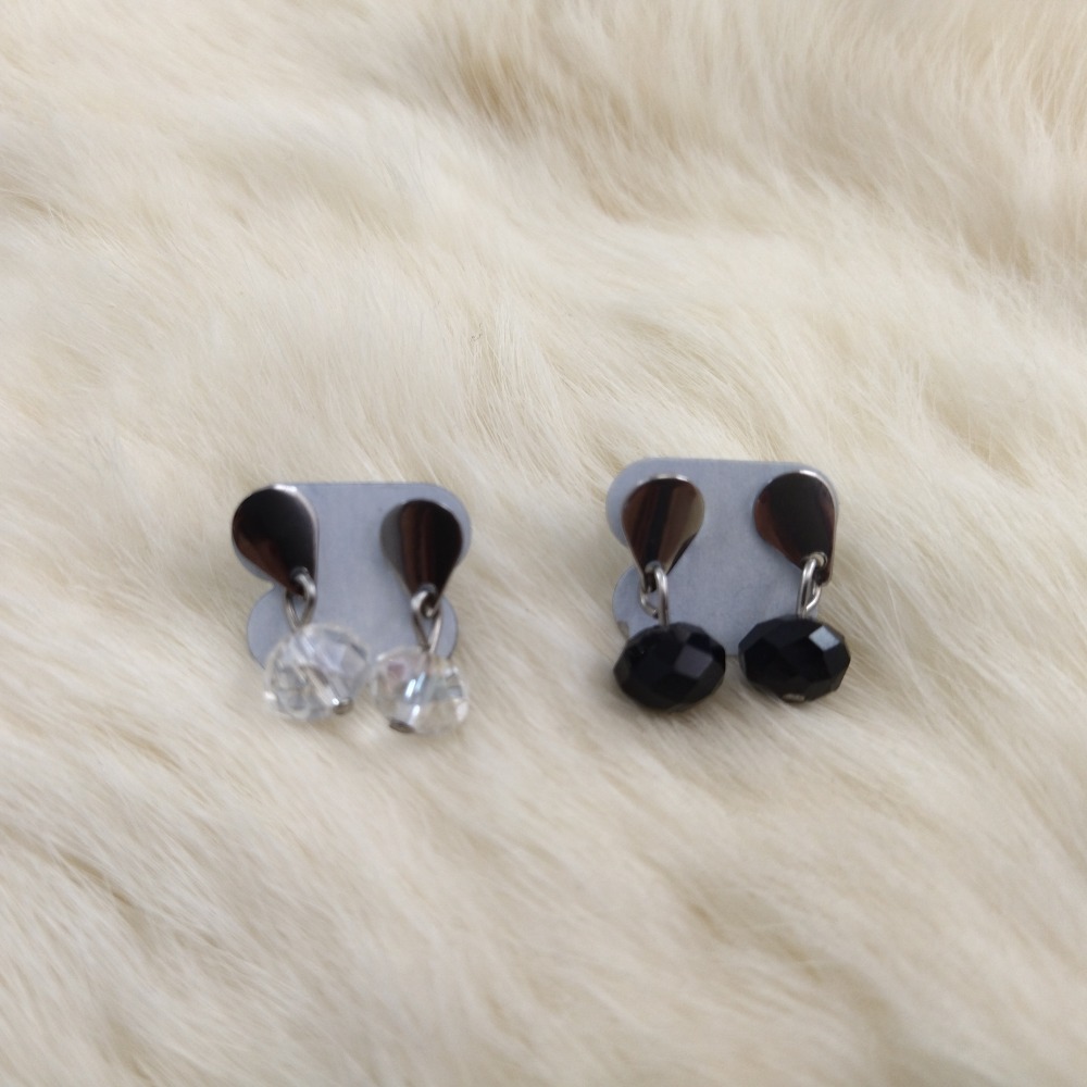 Kit com 2 Pares Brincos Mianga Cristal 