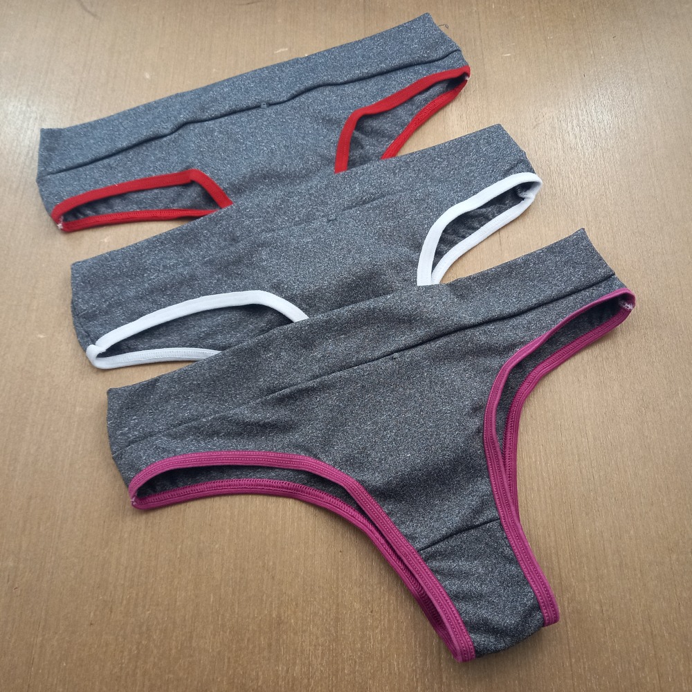 Kit com 3 Calcinhas Mescla Cs Duplo Frontal