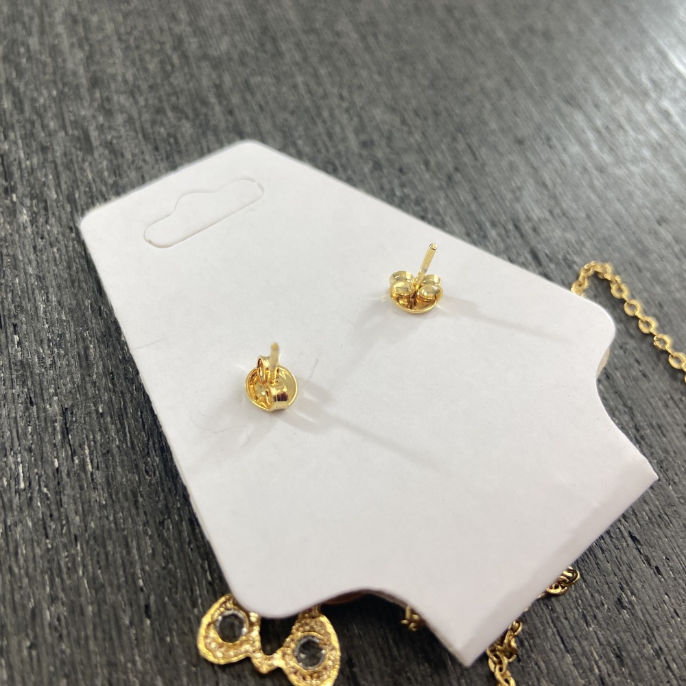 Conjunto Bijuteria Borboleta - Colar e Brinco Banhados