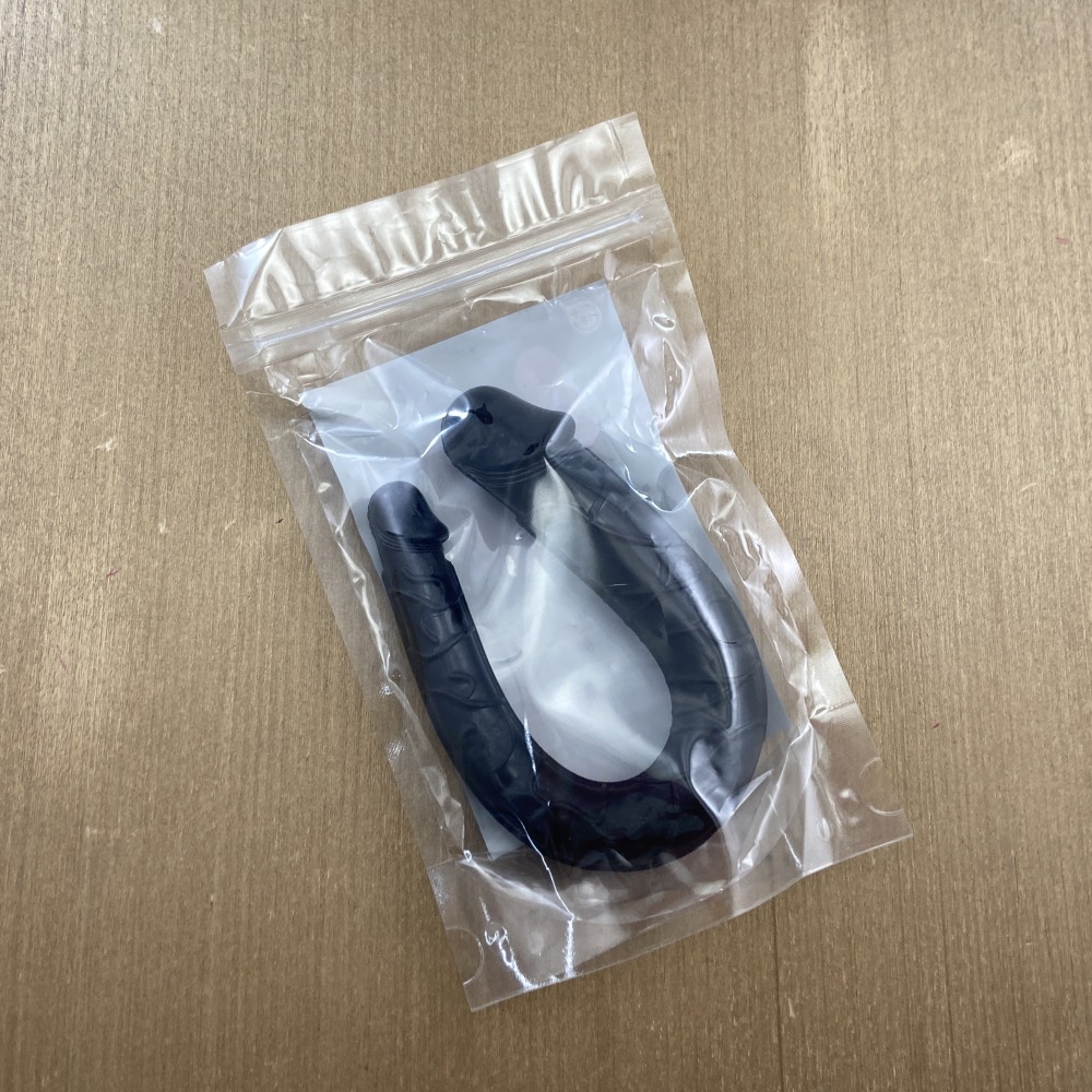 Boomerang Pnis Duplo com Veias e Glande 30cm