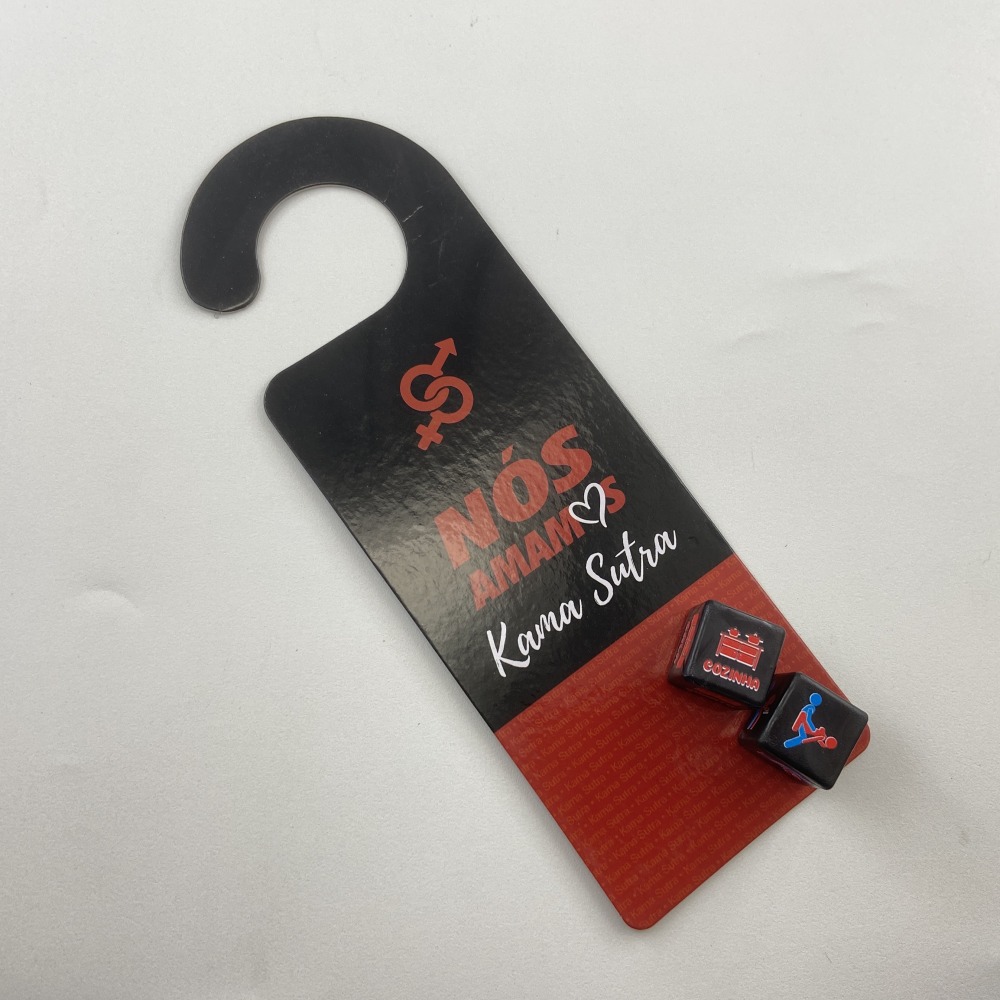 Par de Dados Kama Sutra Htero e Aviso de Porta Diverso ao Cubo