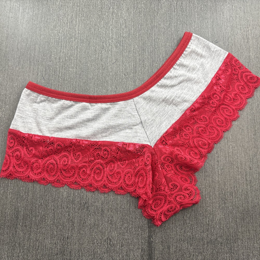 Conjunto com Bojo em Tecido Mescla e Renda