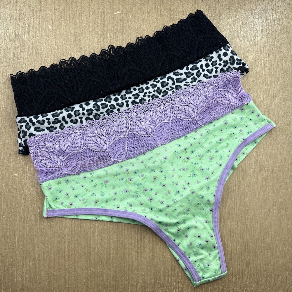 Kit com 2 Calcinhas Fio Duplo e Cs em Renda