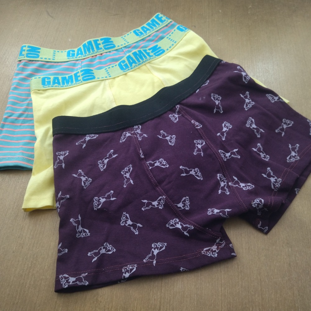 Kit 3 Cueca Boxer Infantil em Malha