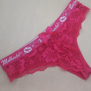 Calcinha Elstico Exposto e Renda 