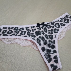 Calcinha em Microfibra e Renda Detalhe Lao