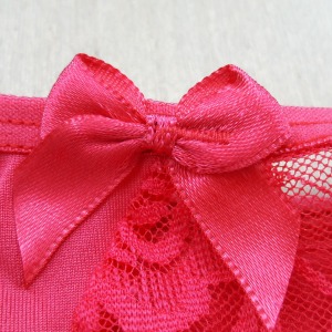 Calcinha Fio Duplo com Renda e Lao 