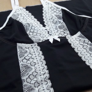 Camisola Yasmim em Microfibra de Polister e Renda