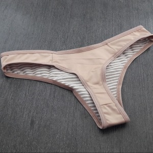 Tanga Fio Frente Tecido Listrado com Brilho