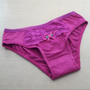 Calcinha Lisa Com Renda e Lao Analice