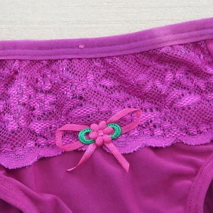 Calcinha Lisa Com Renda e Lao Analice