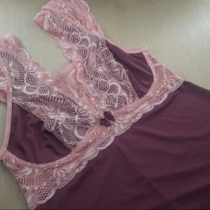 Pijama Manguinha Rendada