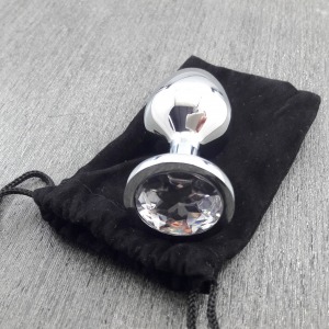 Plug Anal de Ao Inoxidvel Cnico com Cristal