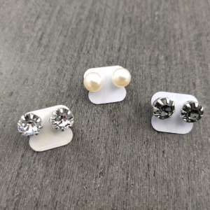 Kit com 3 Pares Brincos Pedras e Prola