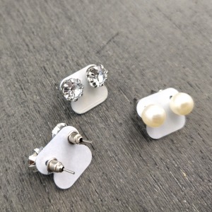 Kit com 3 Pares Brincos Pedras e Prola