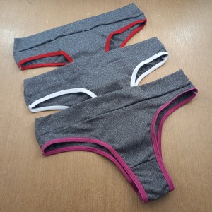 Kit com 3 Calcinhas Mescla Cs Duplo Frontal