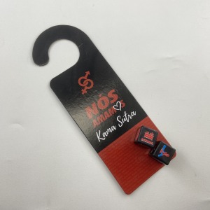 Par de Dados Kama Sutra Htero e Aviso de Porta Diverso ao Cubo