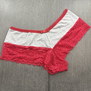 Conjunto com Bojo em Tecido Mescla e Renda